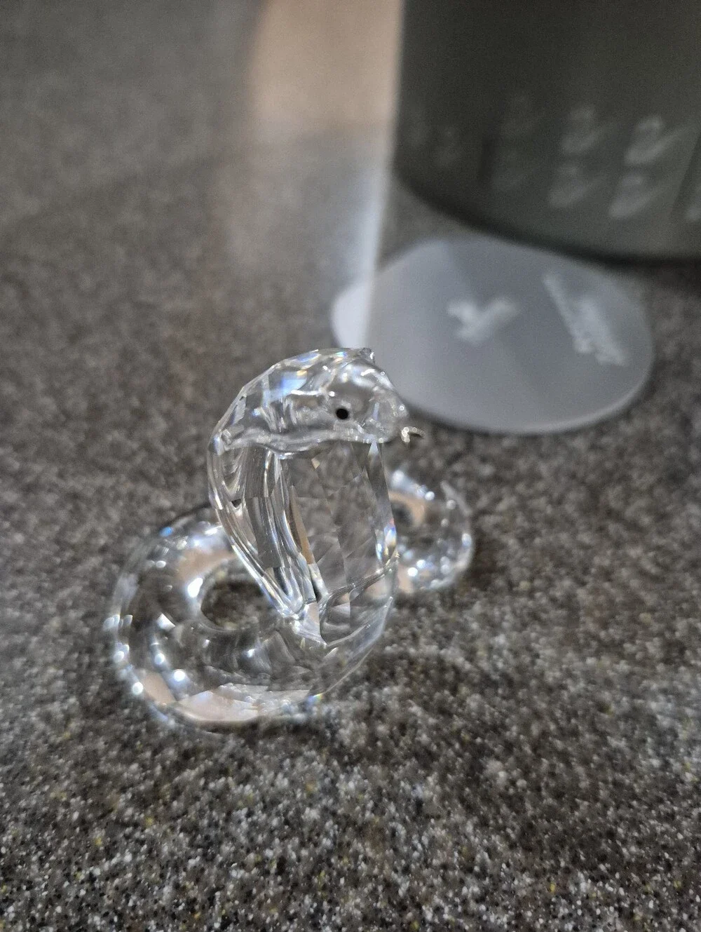 Swarovski Crystal Cobra Figurine 7603 - Clear Glass Home Accent